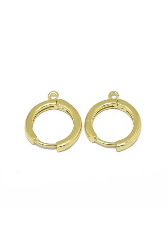 20Pcs Alloy Huggie Hoop Earring Leverback Earwire Loop Circle Ring 16.5X13.5mm-Gold