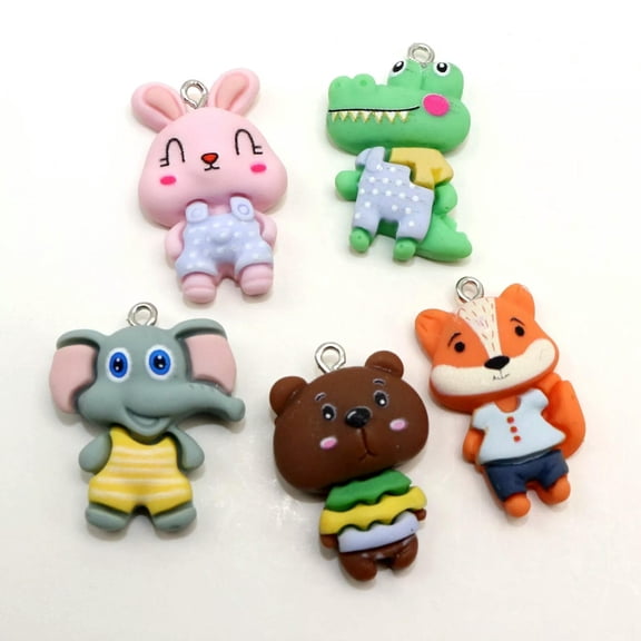 EOEMY 20Pcs Assorted Resin Cute Cartoon Animal Charms Pendants With Flatback Jewelry
