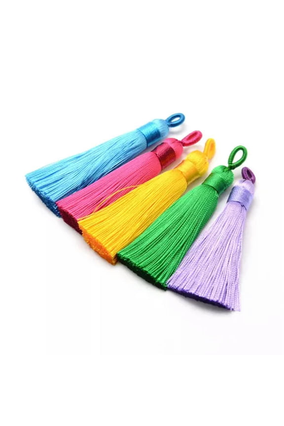 20Pcs Polyester Tassel Big Pendant Craft Decorations Ice Silk Tassel Mixed Color-Mixed Color