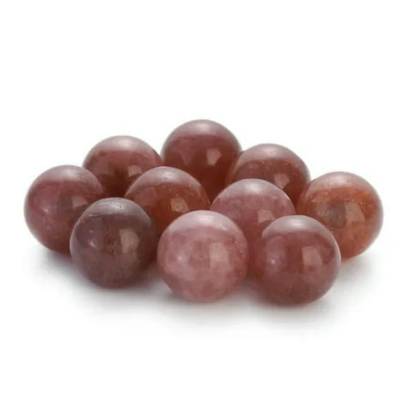 EOEMY 20mm Natural Stones Ball Quartz Sphere Bloodstone Specimen No Hole Agate Ball-1 Pcs-Strawberry Crystal