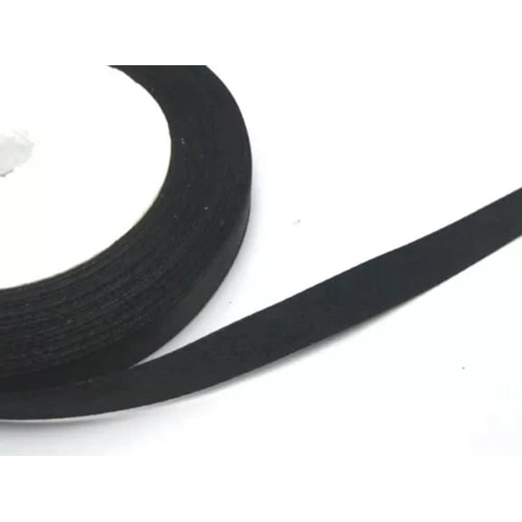 EOEMY 25 Yards 10mm (3/8") Satin Ribbon Gift Bow Wedding Craft Color Choose-Black