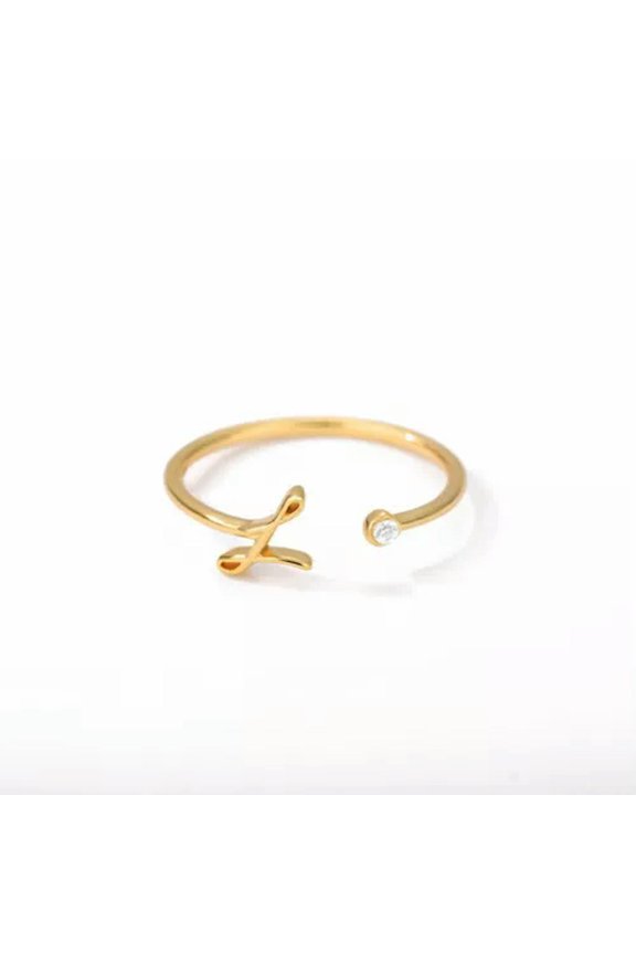 26 Initial Letters A G J Cubic Zirconia Open Rings Finger Women Jewelry Jewelry-L