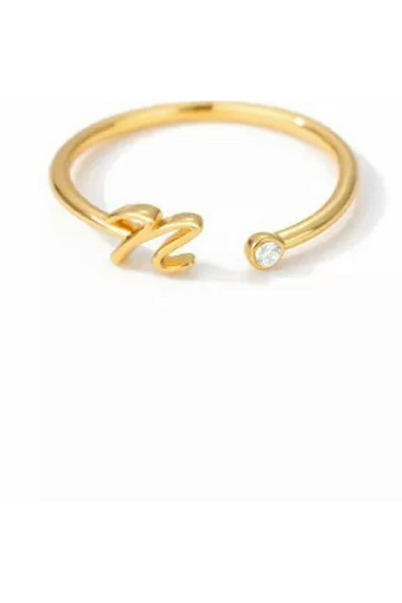 26 Initial Letters A G J Cubic Zirconia Open Rings Finger Women Jewelry Jewelry-N
