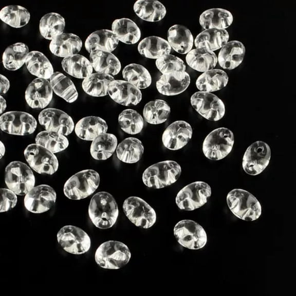 EOEMY 260Pcs/20G Czech Glass Tiny Beads 2-Hole Loose Superduo Twin Beads Craft 5X3.5mm-Clear