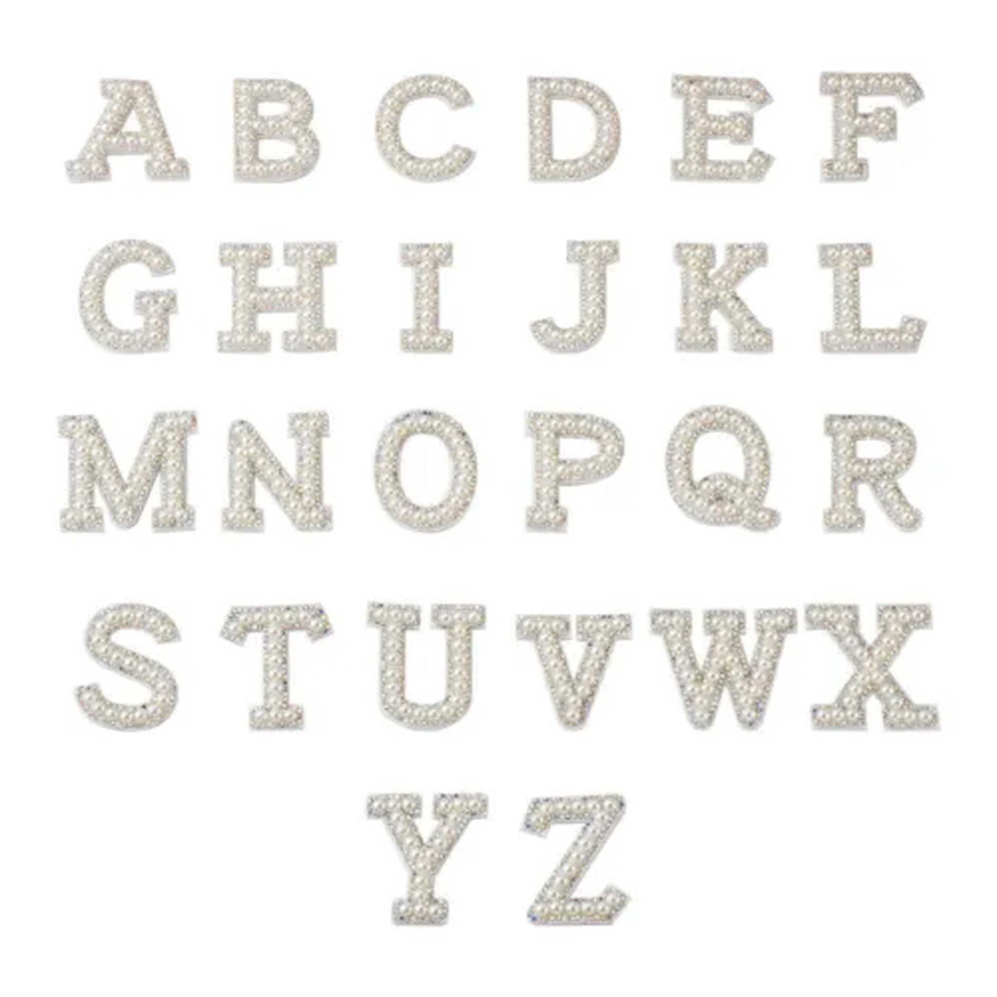 EOEMY 26Pcs Alphabet Resin Pearl Letter A~Z Patches Iron Sew On ...