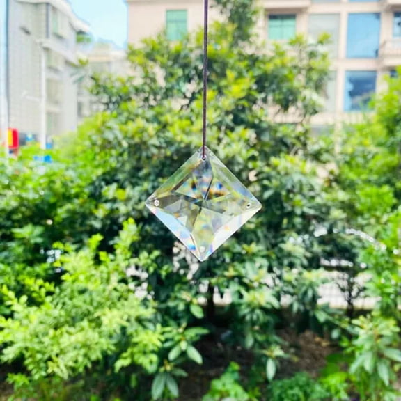 EOEMY 2Pc Clear Crystal Drops Chandelier Crystal Prisms Suncatcher Rainbow Maker-2Pc 40 S