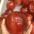 thumbnail image 1 of EOEMY 2Pcs 80mm Natural Red Smelting Quartz Gemstone Ball Crystal Sphere W/ Stand Gift, 1 of 9