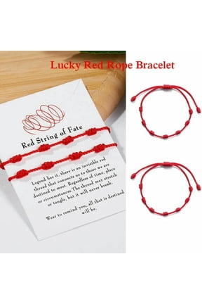 2Pcs Lucky Red String Bracelet Kabbalah Amulet 7 Knot Protection Rope Friendship
