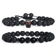 thumbnail image 1 of EOEMY 2Pcs/Set Luxury Men Women Cz Skull Ball Natural Lava Stone Beads Cool Bracelets-2Pcs Skull+Ball, 1 of 8
