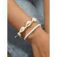 thumbnail image 1 of EOEMY 2Pcs Shell Decor Bracelet Women Bracelet Stackable Bracelet Crafted Jewelry-Default, 1 of 5