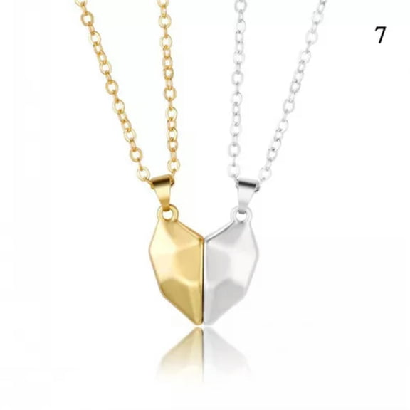 EOEMY 2X Couples Necklace Bracelet Distance Magnet Attract Friendship Gift His Hers -7