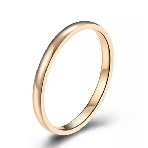 EOEMY 2mm Silver/Gold/Rose Gold/Purple/Black 316L Stainless Steel Polished Bands Rings