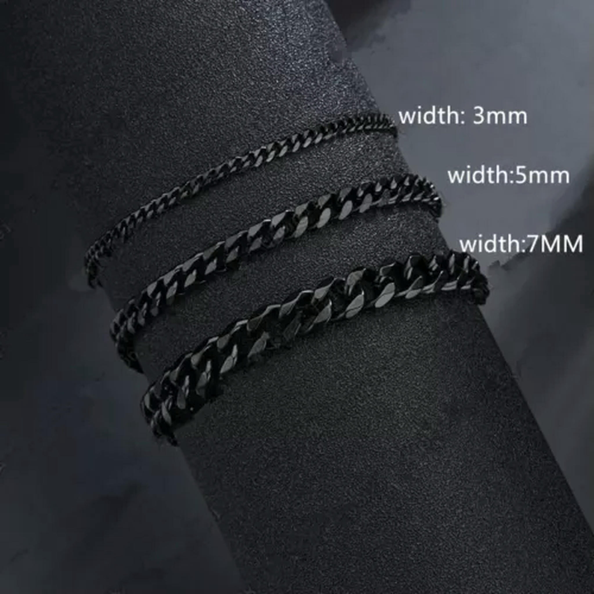 10mm Wide Stainless Steel Cuban Link Chain Bracelet - Unisex Curb Bracelet (7.5", 8.25", 9" Lengths)