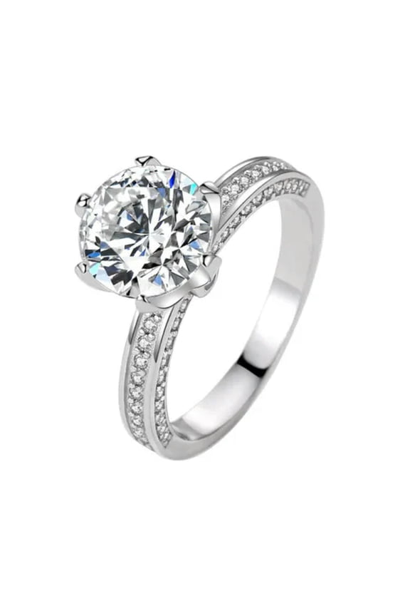 3.6Ct Luxury Big Round Wedding Band Women'S 925 Silver Engagement Ring Size 4-9