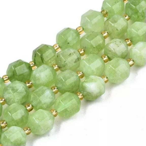 EOEMY 3 Strd Faceted Round Natural Dolomite Stone Beads Gems Loose Spacer 10.5X9.5mm-Light Green