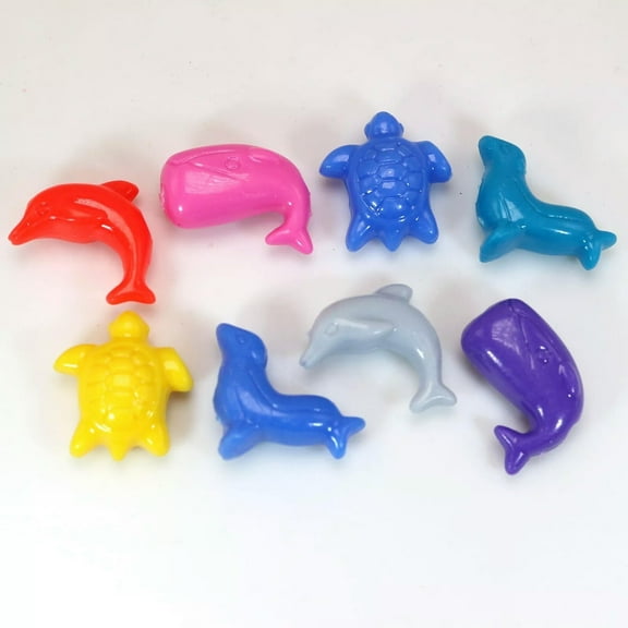 EOEMY 30 Mixed Bubblegum Color Acrylic Large Assorted Animal Funny Beads Dolphin Whale
