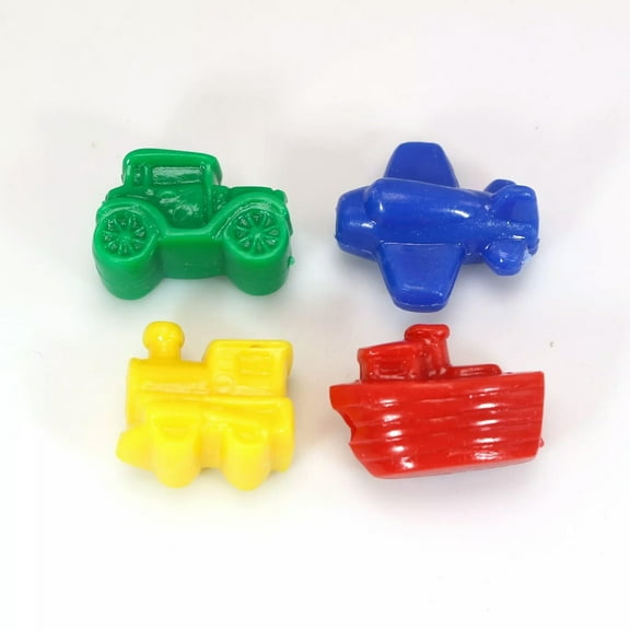 EOEMY 30 Mixed Bubblegum Color Acrylic Large Assorted Funny Beads Train Car Ship Plane