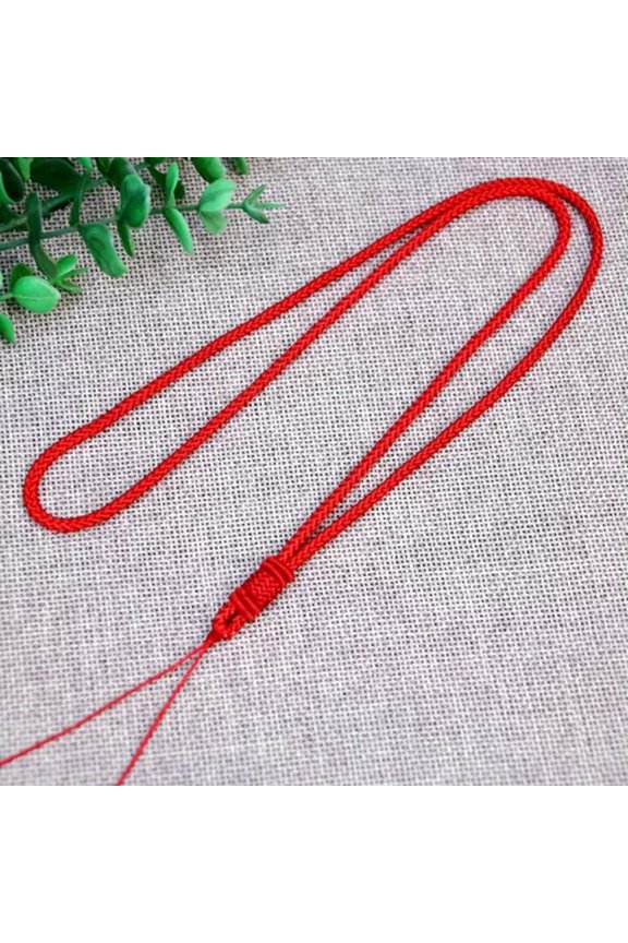 300 Chinese Thread Knotted Silk Love Rope String Pendant Necklace Various Color-1# Red