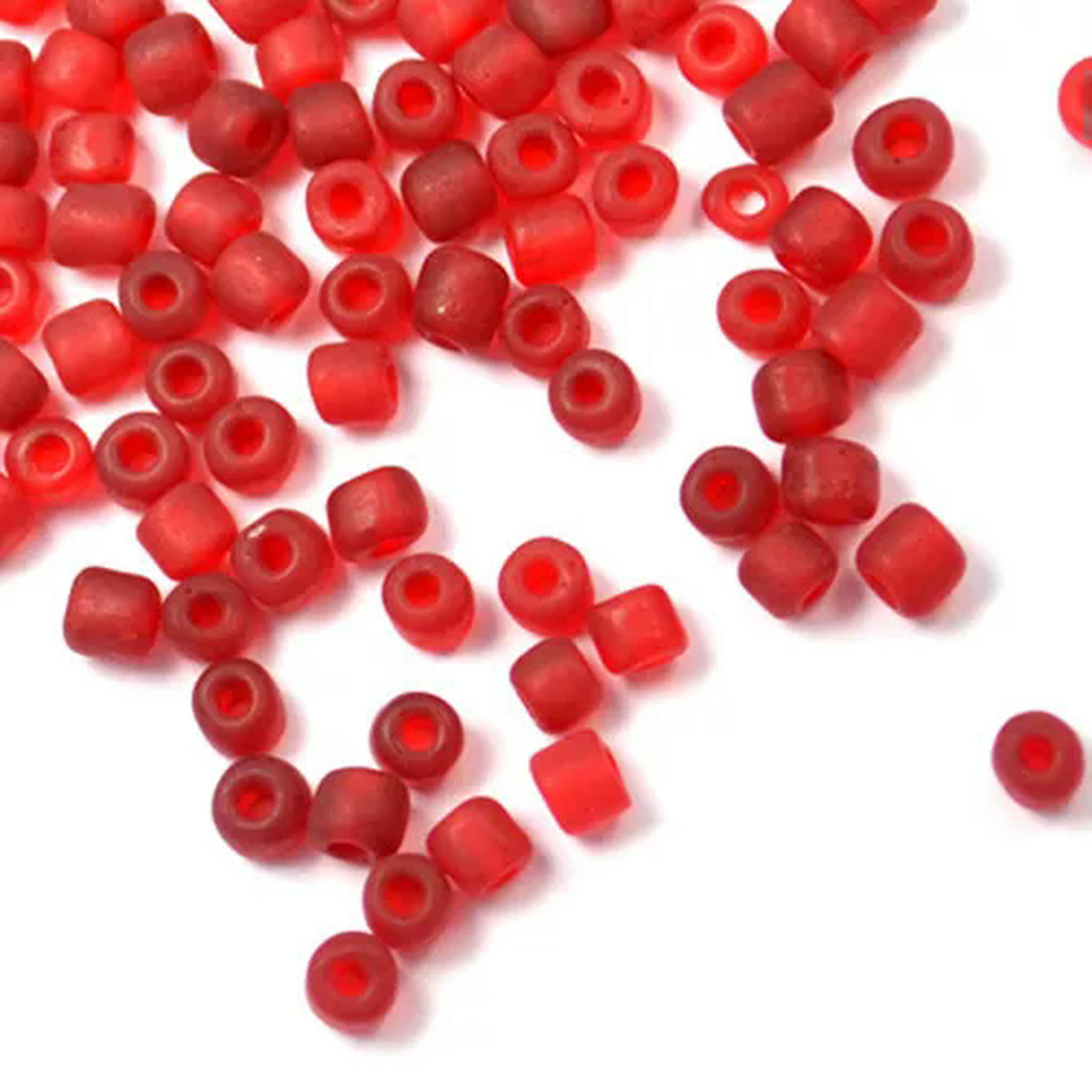 EOEMY 30000Pcs Frosted Round Glass Tiny Beads Loose Spacer Beads Diy Jewelry Craft 2mm-Red