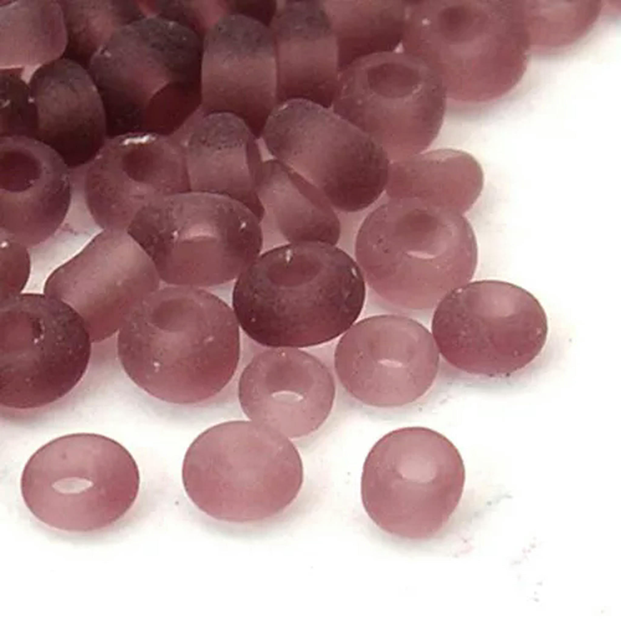 EOEMY 30000Pcs Frosted Round Glass Tiny Beads Loose Spacer Beads Diy Jewelry Craft 2mm-Rosybrown