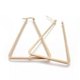 thumbnail image 1 of EOEMY 304 Stainless Steel Hoop Earrings Triangle Gold 64X51X2mm Pin 0.8mm&nbsp; P612-3.0", 1 of 2