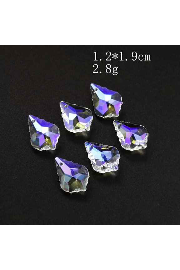 30Pc Ab Maple Leaf Section Prism Crystal Glass Chandelier Pendant Accessory