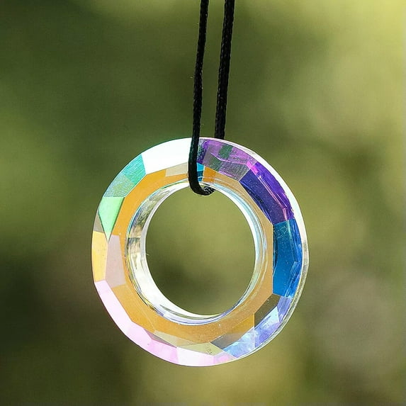 EOEMY 30mm Ab Aurora Round Crystal Original Words Rainbow Maker Prism K9 Glass Hanging