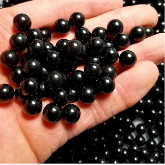 EOEMY 30mm Natural Black Obsidian Quartz Ball Healing Crystal Rock Bead Stone Sphere