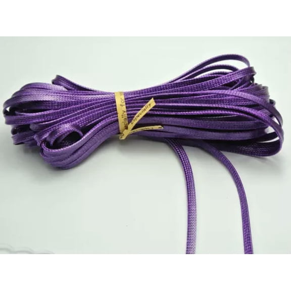 EOEMY 32.8 Feets Flat Korean Waxed Textured Cord Craft Lace String 4X1mm Color Choice-Dark Purple