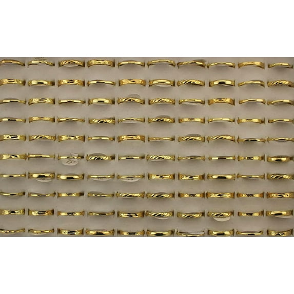 EOEMY 32Pcs Wholesale Women Jewelry Mixed Lots Assorted Gold Plated Alloy Rings