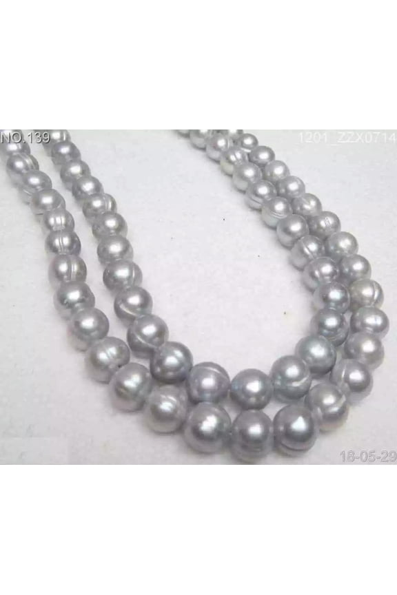 38 Inch Huge Aaa+ 11-12mm South Sea Gray Pearl Necklace 925 Silver