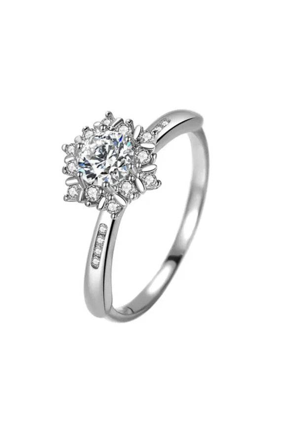 3Ct Women'S Snowflake Band Wedding Aaa Cz 925 Silver Engagement Ring Sz 4-9