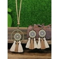 thumbnail image 1 of EOEMY 3Pcs Bohemian & Vintage Style Brown Palette Jewelry Set With Fringe & Flower-Default, 1 of 9