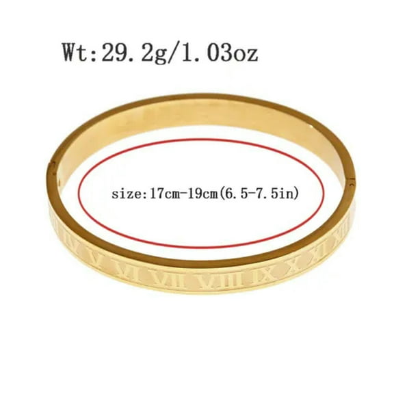 EOEMY 3Pcs/Set Men Women Crown Stainless Steel Beads Braided Bracelet Luxury Jewelry-Roman Numberal Bangle - Gold