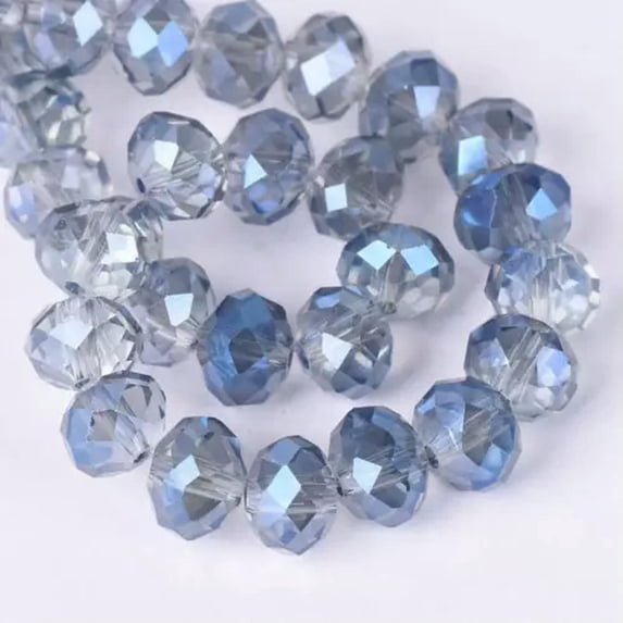 EOEMY 3mm 4mm 6mm 8mm 10mm 12mm Ab Rondelle Faceted Crystal Glass Loose Beads Lot-108) Grayish Blue-4X3mm (100Pcs)