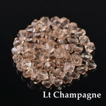 EOEMY 3mm 4mm 6mm 8mm Bicone Faceted Crystal Glass Loose Crafts Beads Jewelry Making-#123 Lt Champagne-4mm (100Pcs)