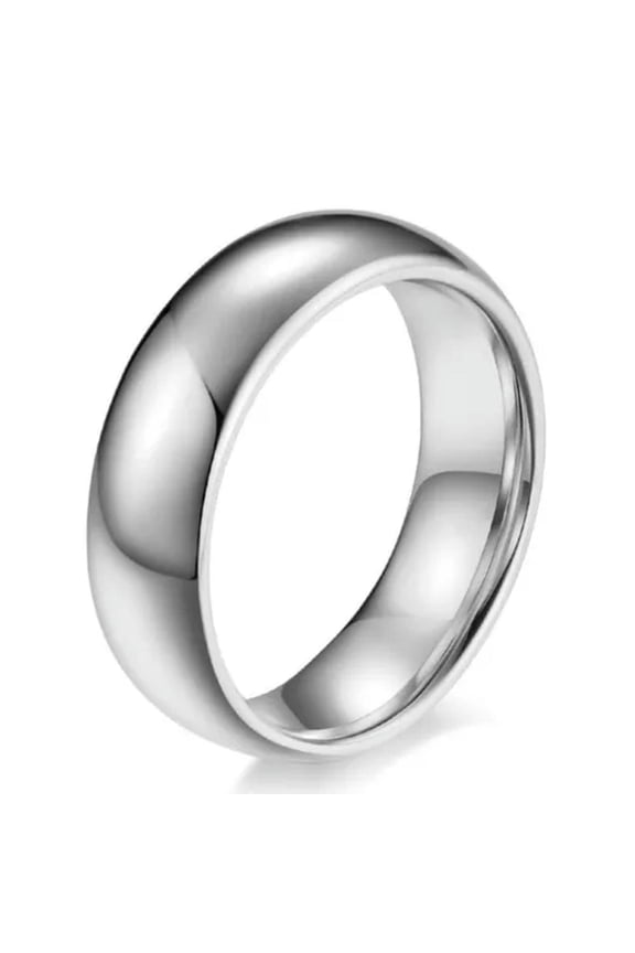 4/6/8mm Tungsten Steel Wedding Bands Mens Women'S Silver Polished Ring Size 5-13