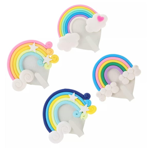EOEMY 4 Pcs Rainbow Bedroom Accessories Heart Hook Living Hooks Lovely Decor Office