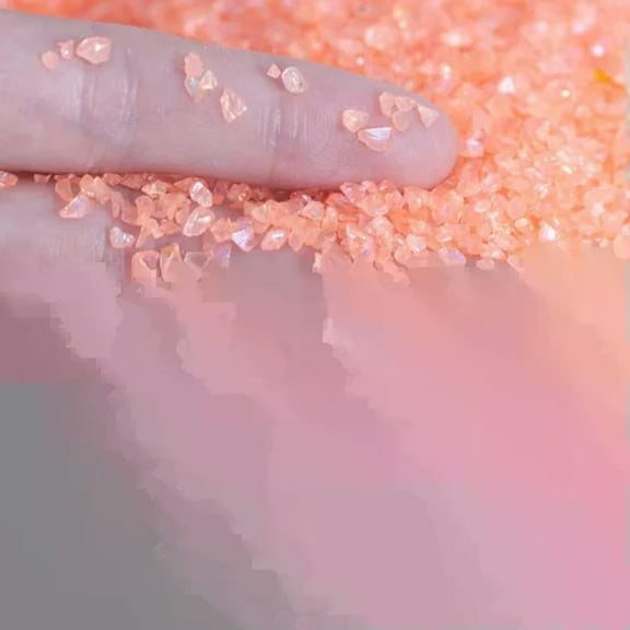 EOEMY 45 Gram Crushed Irregular Glass Crystal Chips Craft Nail Art + Storag Box Epoxy-Light Orange