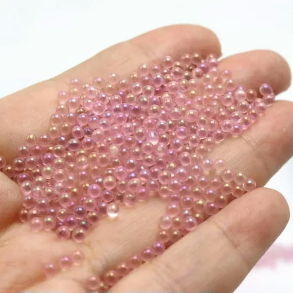 EOEMY 450 Gram (13500Pcs) Glass Caviar Microbeads Rainbow "Bubbles" Balls 3mm Nail Art-Pink Ab