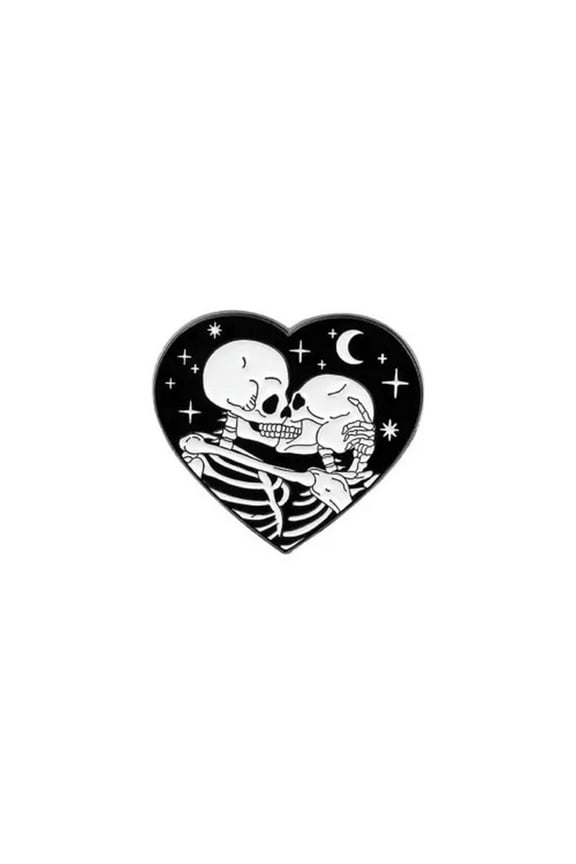 4Pcs Funny Lapel Brooch Pins Punk Skeleton Skull Enamel Backpack Badge Gifts !-Death Series#3-4Pcs