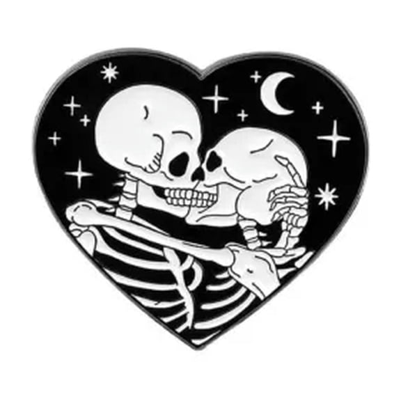 EOEMY 4Pcs Funny Lapel Brooch Pins Punk Skeleton Skull Enamel Backpack Badge Gifts !-Death Series#3-4Pcs