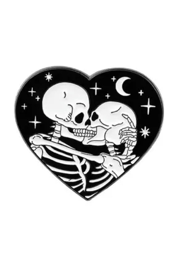 4Pcs Funny Lapel Brooch Pins Punk Skeleton Skull Enamel Backpack Badge Gifts !-Death Series#3-4Pcs