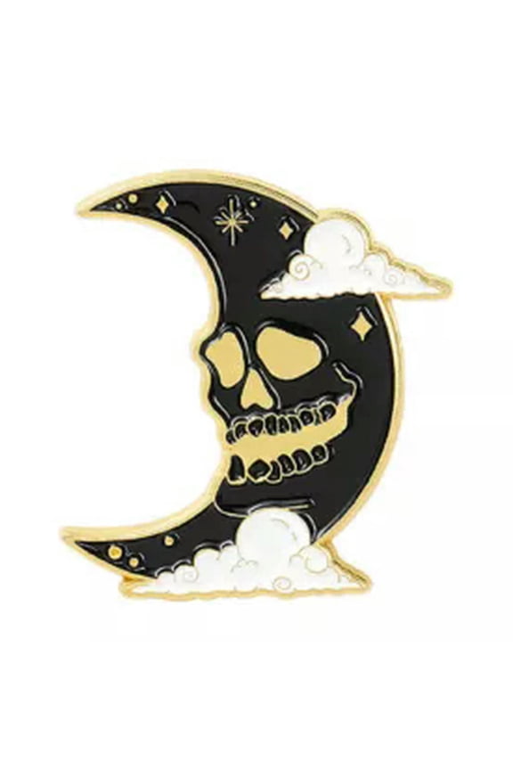 4Pcs Funny Lapel Brooch Pins Punk Skeleton Skull Enamel Backpack Badge Gifts !-Death Series#5-4Pcs