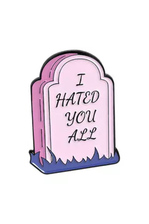 4Pcs Funny Lapel Brooch Pins Punk Skeleton Skull Enamel Backpack Badge Gifts !-Pink Tombstone#4-4Pcs