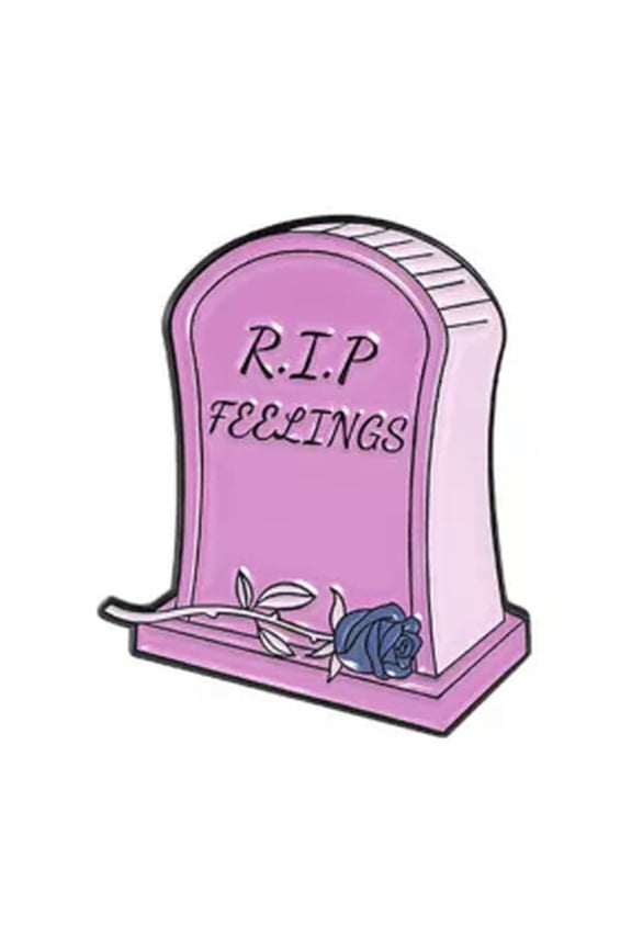 4Pcs Funny Lapel Brooch Pins Punk Skeleton Skull Enamel Backpack Badge Gifts !-Pink Tombstone#5-4Pcs