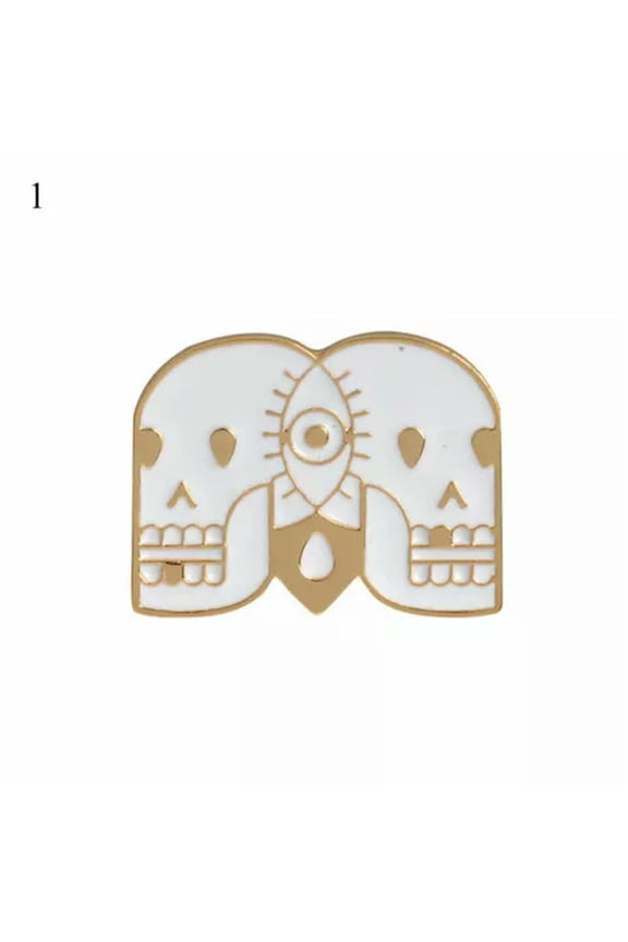 4Pcs Funny Lapel Brooch Pins Punk Skeleton Skull Enamel Backpack Badge Gifts !-Skull Series#1-4Pcs