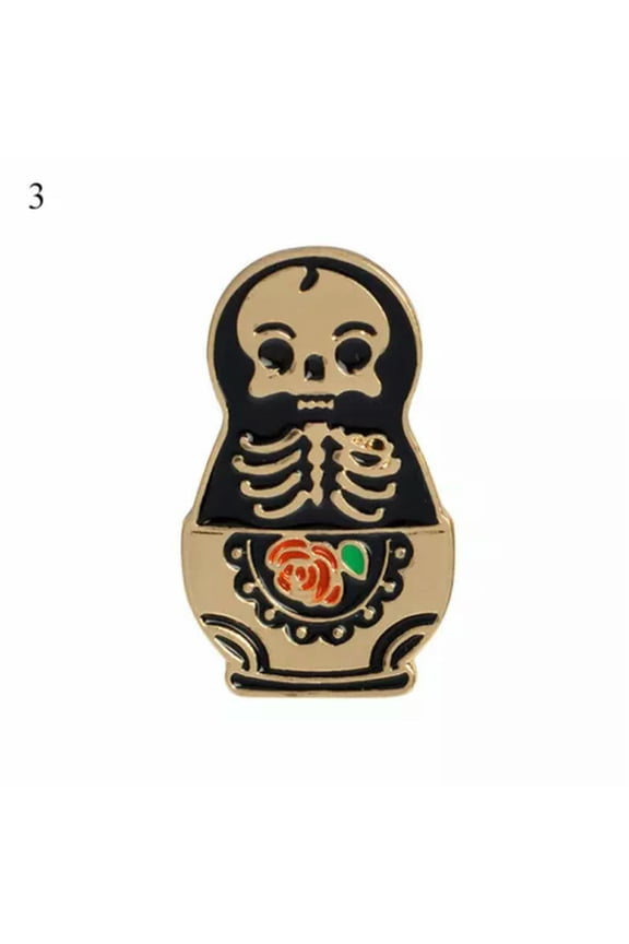 4Pcs Funny Lapel Brooch Pins Punk Skeleton Skull Enamel Backpack Badge Gifts !-Skull Series#3-Just 1 Piece