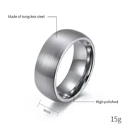 EOEMY 4mm/6mm/8mm Tungsten Steel Bands Silver Brushed Men Womens Silver Ring Size 6-12