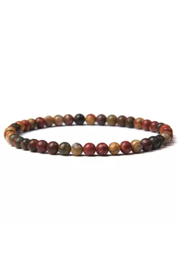 4mm Chakra Beads Energy Bracelet Natural Round Agates Onyx Stone Women Bracelets-Agate-17Cm